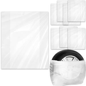 8PCS Extra-Large Tire Covers, Tire Storage Bags, Waterproof Dustproof Wheel Protective Cover, Automotive Accessories Tear-Resistant Plastic Spare Tyre Bags Universal for Most Vehicles (8PCS)