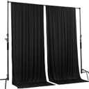 AK TRADING CO. 10 feet x 8 feet IFR Polyester Backdrop Drapes Curtains Panels with Rod Pockets - Wedding Ceremony Party Home Window Decorations - Black