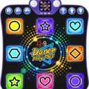 Dance Mat Toys for 3-12 Year Old Girls - Light Up 8 Buttons Dance Mat for Kids Age 4-8 Bluetooth Dance Pad - Kids Toy 8-12 Year Old, Birthday for 3 4 5 6 7 8 9 10+ Year Old Boys Kids (Black)