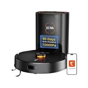 ZCWA D15S MAX Robot Vacuum and Mop Combo, 10000Pa Suction Robot Vacuum, Self-Emptying, Lidar Navigation Robot Vacuum Cleaner, 3200mAh/Automatic Recharging, 3.5L Dust Bin, App Control, Wi-Fi Connected