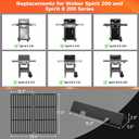 7635 Flavorizer Bars & 7637 Grill Grates for Weber GS4 Spirit II 200 Series, Replacement Parts for Weber Spirit & Spirit II E-210 E-220 S-210 with Front Controls, 15.3" Flavorizer Bars & 17.5" Grates