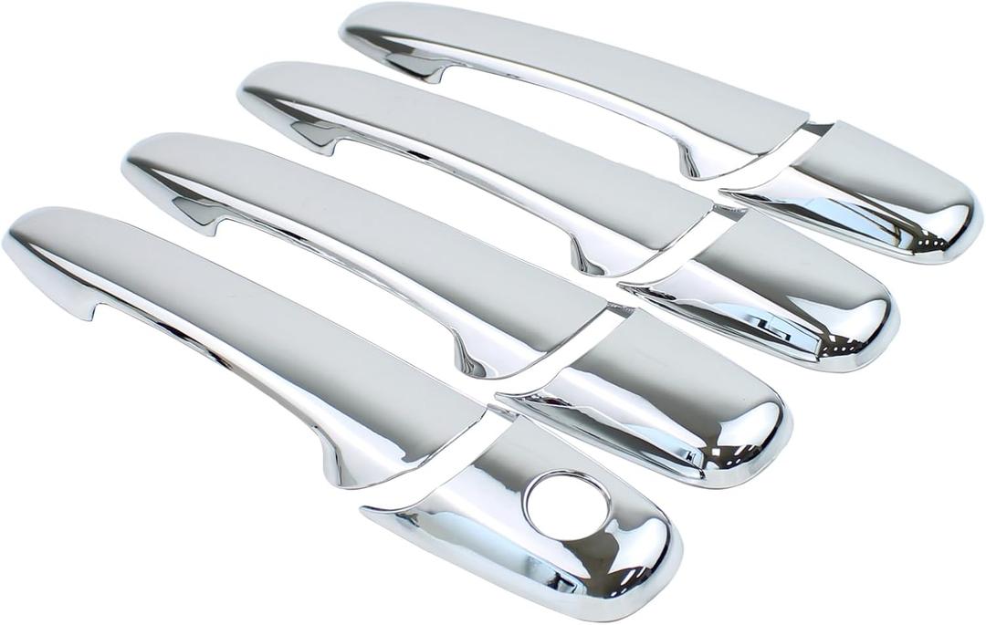NewYall Set of 4 Chrome Front Rear Left Right Side Exterior Door Handle Covers for Ford Flex 2009-2016 Edge for Lincoln MKX MKZ 2007-2010