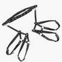 Men's PU Leather Caged Thigh Holster Goth Sexy Punk Suspenders Cage Leg Garter Thigh Harness Men Restraints Leg Harness (PU Leather Material Upgrade)