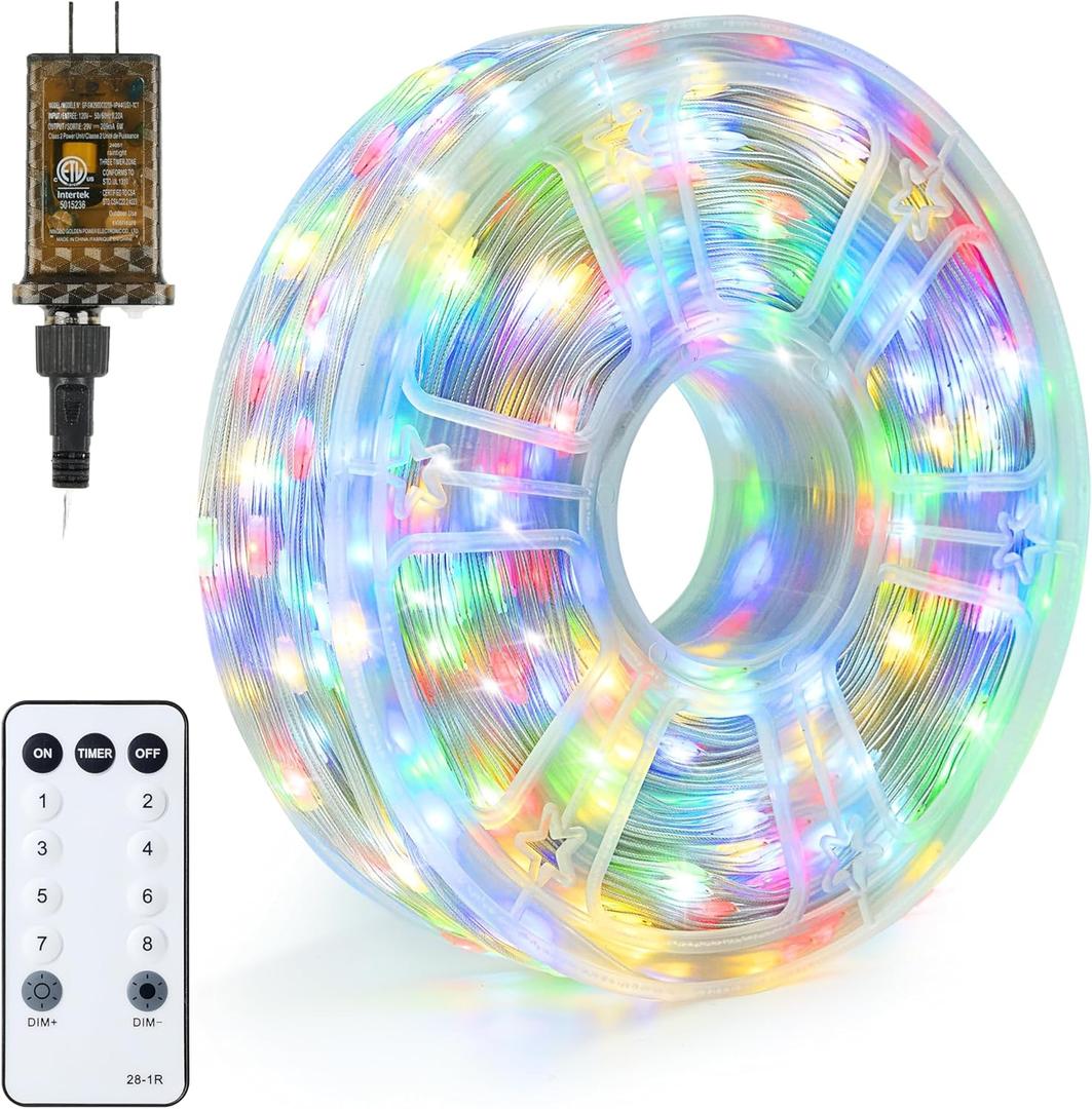 Joiedomi 1200 LED Christmas Lights Outdoor,394 FT Multicolor Christmas Tree Lights with 8 Modes Timer, PVC Clear Wire String Lights with Reel for Indoor Outdoor Holiday Xmas Eve Night Decoration