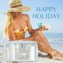 Kacctyen Clear Nylon Makeup Bag Preppy Cosmetic Bag Transparent Toiletry Pouch with Zipper Travel Skincare Toiletry Pouch Portable Cute Preppy Pencil Case for Girls Women School Stuff(Blue Stripe)