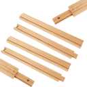 RHBLME 6 Pack Wood Drawer Slides, 17 Inches Classic Traditional Wood Center Guide Track, Drawer Glides Rails Replacement Part for Drawers, Cupboards, Beds, Storage Boxes
