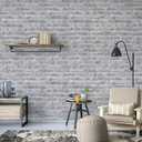 2 x Timeet Grey Brick Peel and Stick Wallpaper Brick Contact Paper 17.7" x 78.7" Removable Wallpaper Self-Adhesive 3D Brick Wallpaper Grey Brick Wallpaper for Room Decoration Vinyl Film Roll (Gray 2)