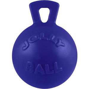 Jolly Pets Tug-n-Toss Dog Toy Ball with Handle, 8 Inches/Large, Blue