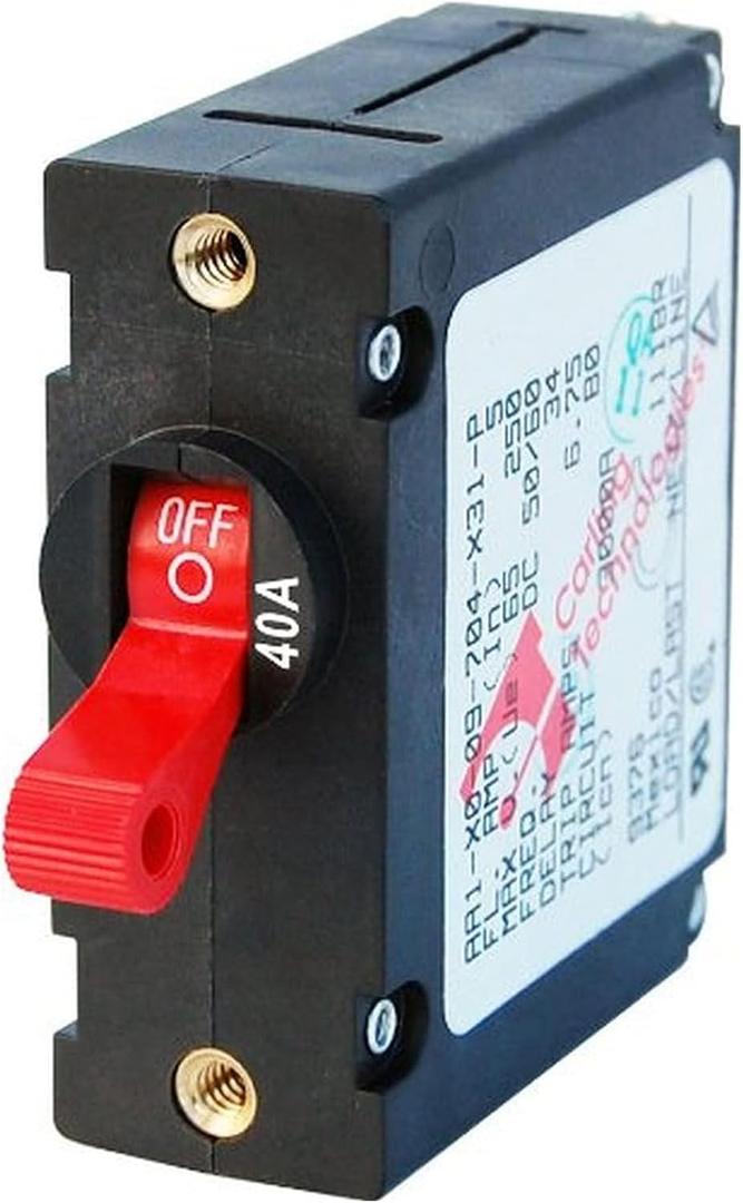 Blue Sea Systems A-Series Toggle Single Pole Circuit Breakers (Red)