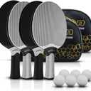 Senston Table Tennis Rackets Set,Professional Ping Pong Paddle Set for 4 Players, Composite Rubber Table Tennis Paddles, Indoor or Outdoor Games.