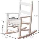 Kids Rocking Chair Wooden Rocker Small Baby Toddler Child Comfy Furniture Outdoor Indoor Reading Room Bedroom Living Room Ages 3-6 Anti-Tip Design Safe & Sturdy White, 19.7"d X 16.2"w X 24"h