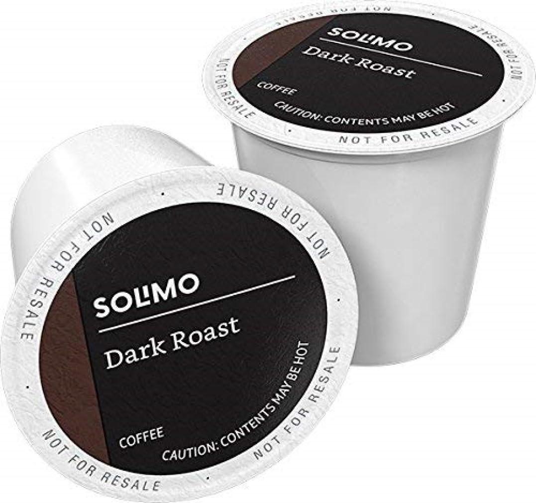 Amazon Brand - Solimo Dark Roast Coffee Pods, Compatible with Keurig 2.0 K-Cup Brewers 100 Count (Pack of 1), BBD 07/05/2027