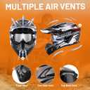 OUMURS DOT Adult ATV Dirt Bike Helmet with Goggles Gloves & Mask Adjustable Sun Visor Motorcycle Adults Helmet Off-Road Motocross Downhill Moped MX for Unisex-Adult-Victory Gray, XL