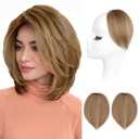 REECHO Clip in Hair Volumizer, 2PCS 6 inch Short Thick Clip in Hairpieces Adding Extra Volume Hair Pieces for Women -Deep Blonde