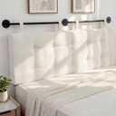 HIGOGOGO Wall Mounted Headboards for Queen Size Bed, Hanging Head Board Wall with Button Tufting, Adjustable Height Headboard for Bedroom,Beige