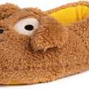 Dearfoams Kids' Kids' Toddlers Whimsical Animal Critter Washable Slipper (2-3 Big Kid, Brown Dog)
