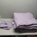 Litanika Grayish Lavender Purple Comforter Set King Size, 3 Pieces Lightweight Solid Bedding Comforter Set, All Season Fluffy Bed Set (104x90In Comforter & 2 Pillowcases)
