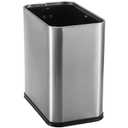 Coloch Small Metal Trash Can, 2.6 Gallon(10L) Slim Size Wastebasket for Narrow Spaces Stainless Steel Garbage Bin Silver Invisi-Overlap Open Top Rubbish Bin for Bedroom, Bedroom, Toilet, Undersink