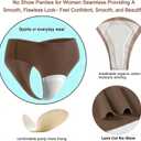 Seamless Workout Underwear Cotton No Show Thongs Comfy No Panty Line Moisture-Wicking for Women Gym Anti Camel, L