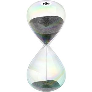Sand Timer Hourglass,2 Minute Sand Clock with Simple Biloba Puff Design,2 Min Large Black Sand Watch Hour Glass Sandglass for Home,Desk,Office Decorative (Black)