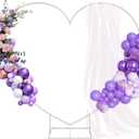 Metal Balloon Arch Kit, Love Balloon Column Arch Frame, Wedding Heart Arch Stand  Supplies for Wedding, Bridal, Valentine's Day, Engagement and Birthday Party(White)