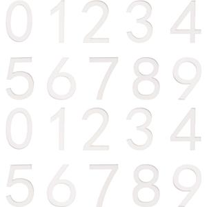 uxcell 20Pcs Self Adhesive Mailbox Numbers, 2.8" Acrylic Door Address Sign Stickers, Raised 3D Effect, for Residence, Apartment, Office Room, Mailbox (Number 0-9, White)