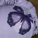 ARTALL Bed in A Bag Full/Queen Size 8 Pieces, Purple Butterfly All Season Bedding Comforter Bed Set with Pillow Shams, Flat Sheet, Fitted Sheet, Bed Skirt, Pillowcases