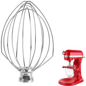 6 Wire Whisk Attachments Compatible with KitchenAid 5Plus-6Quart Mixer, Bowl Lift Stand Mixer Accessories, 6-Quart Stainless Steel Whisk, Egg Cream, Cake Mayonnaise, For Multiple Models