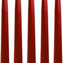 Rich Red 10 Inch Taper Candles - Pack of 12 Premium Unscented, Dripless & Smokeless Hand-Dipped Candles for Birthday, Wedding or Dinner Decorations and Formal Candlelighting