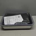 Stainless Steel Litter Box with Lid Cover Mats Scooper, Kitten Litter Box Low Entry, Suitable for Small Space Senior Cats, Side Entry, Grey Enclosure (Medium)