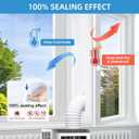 Portable Air Conditioner Universal Window Seal Kit with Adjustable Connector,Tumble Dryer,3m(118),4m(158),5m(197) Available,Air Exchange Guards with Zip and Adhesive Fastener (400cm(158))