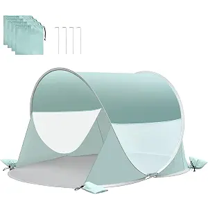 ISILER Pop Up Beach Tent, Portable Outdoor Shade Tent, UPF 50+ Beach Shelter, Easy Setup Windproof Waterproof Canopy