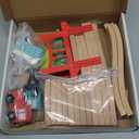 Tiny Land Wooden Train Set for Toddler - 39 Pcs- with Wooden Tracks Compatible with Major Brands - Expandable, Changeable-Train Toy for 3 4 5 Years Old Girls & Boys