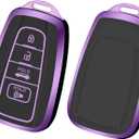 For Toyota Key Fob Cover, TPU Key Fob Case Cover Fits for Toyota Highlander RAV4 Camry Corolla 4 Runner Avalon C-HR Prius GT86 Tacoma Car Accessories Smart Key Holder, Black