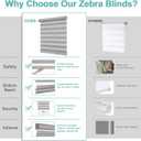 Changshade Cordless Zebra Blinds for Windows, Modern Dual Layer Zebra Blinds with Light Filtering & Privacy Control,Easy Install Zebra Blinds for Indoor Windows,(24" W72" H,Grey)