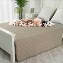 Dog Blankets for Couch Protection Waterproof Dog Bed Covers Pet Blanket Furniture Protector (Beige+Sand, 82"x120")