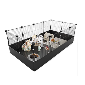 20 Panels Small Animal Playpen, 48" x 24" x 16" Pet Playpen with Waterproof Mat, C&C Cage for Guinea Pigs, Rabbit/Bunny/Baby Chicken Cage,Bunny/Puppy/Chicken Pen Indoor Outdoor Portable Metal Fence