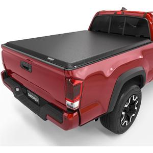 oEdRo Soft Roll Up Truck Bed Tonneau Cover Compatible with 2016-2023 Toyota Tacoma (Excl. Trail), 5ft Bed with Track Rail System