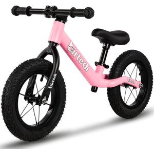12" Balance Bike for 2, 3, 4, 5 Year Old Boys and Girls, Lightweight Nylon Frame Toddler Training Bike No Pedal Bikes for Kids with Adjustable Seat and Air Tires