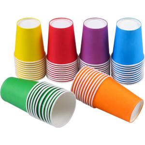 URATOT 60 Pieces 9 Ounce Disposable Paper Cups Party Cups Drinking Cups for Party, DIY and Holiday, 6 Colors
