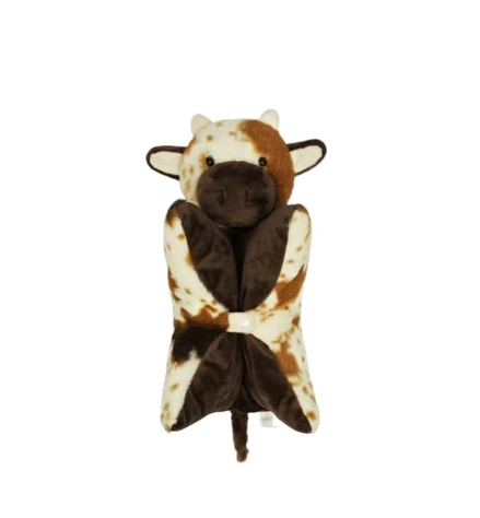PINKPEACH 15" Cute Cow Stuffed Animal Pillow - Washable Plush Toy for Kids & Adults, Multi - Purpose Plush Pillow for Sleep, Play, Travel & Decor, Gift for Boys & Girls Ages 3+
