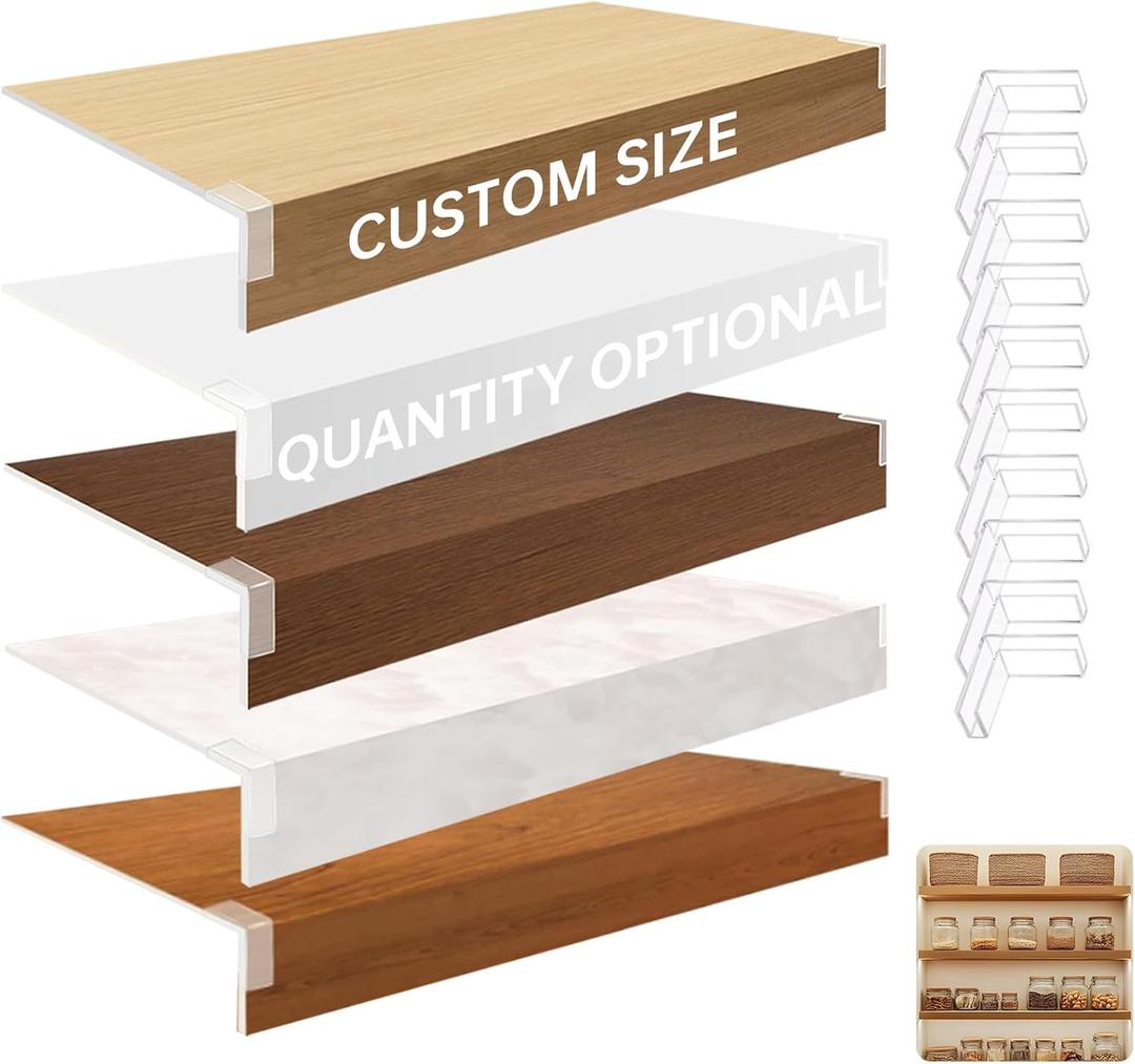 5 Pcs Custom Size Wire Shelf Covers for Pantry, Preventing Leakage of Items & Removable, Thickened PVC Wire Rack Covers for Shelves Kitchen Closet Bathroom Office Shelving