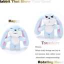 Bunny Plush Toy Stuffed Animal Funny Rotating Head Rabbit Plush Pillows Toy Cute Sensory Soft Stuffed Animals Doll That Show Your Mood Stuffed Bunny For Easter Christmas Birthday Gift11in(Blue)