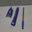 Cobweb Duster with Extension Pole, Washable Cleaning Duster Kit with 2 Duster Heads, Cobweb Duster, Corner Brush, Aluminum Telescoping Pole for Ceiling Fan (Blue)