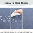 Wolkemer Farmhouse Faux Linen Oval Tablecloth 60 x 84 Inch - Water Resistant Table Cloth Washable Wipeable Table Cover for Home Kitchen Dining Wedding Party Banquet (Mist Blue)