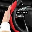 Premium Suede Car Steering Wheel Cover, Non-Slip Segmented, Suitable for Car, SUV, Truck, O/D Shape, 14.5-16inches Steering Wheel Protector,Universal Auto Accessories (red, 2pcs)