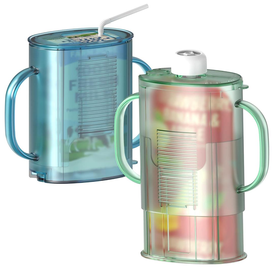 2 Pack Pouch Holder No Squeeze for Food Pouches & Drink Boxes, Adjustable Baby Pouch Holder with Larger Capacity Allows Toddlers Self-Feed Avoid Mess