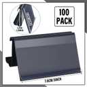 Kathfly 100 Pcs Wire Shelf Label Holders Compatible with Metro 1-1/4in Shelves, Plastic Wire Rack Label Holder 3 l x 1.25 H Price Tag Shelf Clips On, Black