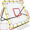 Soccer Rebounder Bounce Back Net,Baseball Rebounder Net, Adjustable Angle All Ages Volleyball Rebounder Training Equipment, Soccer Themed Gifts for Backyard Soccer Practice (3.3FT)