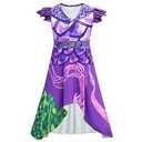 MSSmile Dragon Mal Fancy Dress Girls Decendents 3 Costumes Audrey Halloween Costume for Kids Halloween Cosplay (130cm(Height:47-51 inch), Purple)